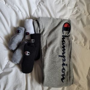 Champion sweatpants and socks